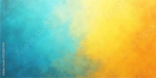 Abstract mosaic background with vibrant teal blue and warm golden yellow gradient transitioning smoothly across the frame