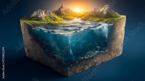 Action to save planet earth globe's lush future environment nature concept art inspiring viewpoint