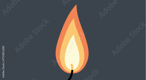 Vibrant Orange and Yellow Flame of a Burning Candle.