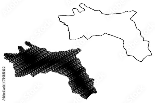 Hadjer-Lamis Region (Regions of Chad, Republic of Chad) map vector illustration, scribble sketch Hadjer Lamis map