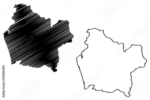 Araucania Region (Republic of Chile, Administrative divisions of Chile) map vector illustration, scribble sketch Araucania map
