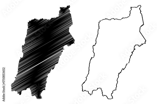 Atacama Region (Republic of Chile, Administrative divisions of Chile) map vector illustration, scribble sketch Atacama map