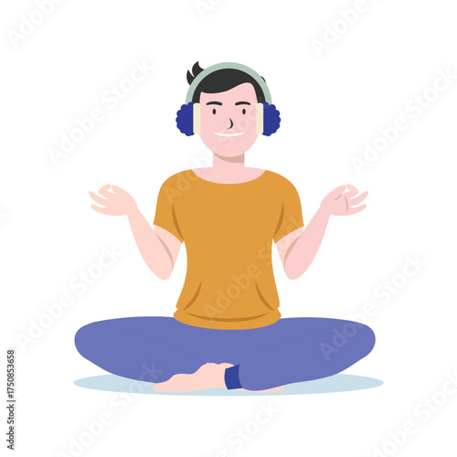 Deep Meditation Vector Illustration Which can easily edit or modify
