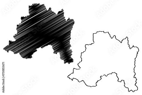 Santiago Metropolitan Region (Republic of Chile, Administrative divisions of Chile) map vector illustration, scribble sketch Santiago Metropolitan map