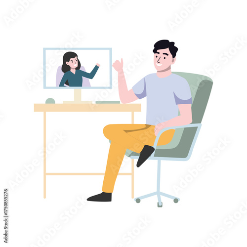 Video Call Vector Illustration Which can easily edit or modify