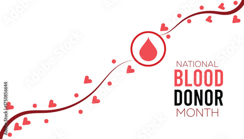 Vector illustration on the theme of National Blood Donor month observed each year during January. banner, Holiday, poster, card and background design.