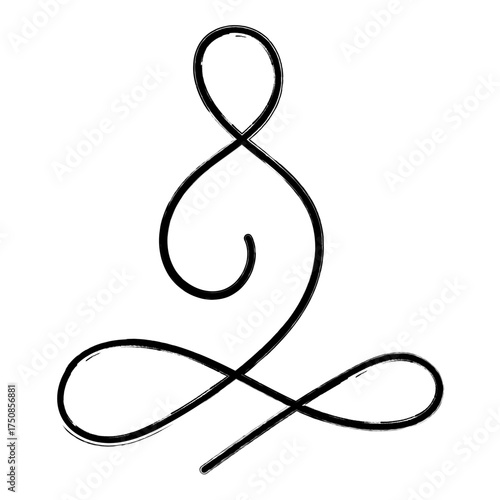 buddhism icon, brush strokes, vector illustration on white background.