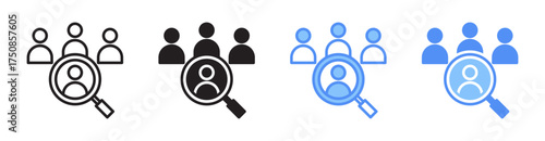 Recruitment Icon set multiple style collection vector illustration