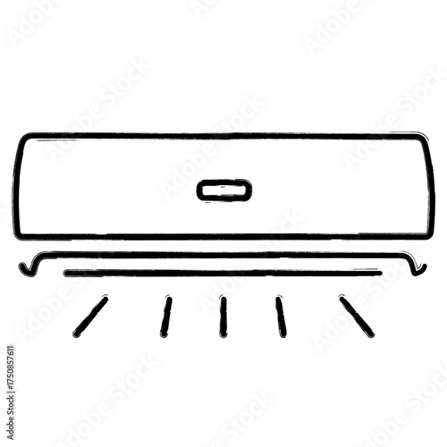 Air conditioner icon, brush strokes, vector illustration on white background.