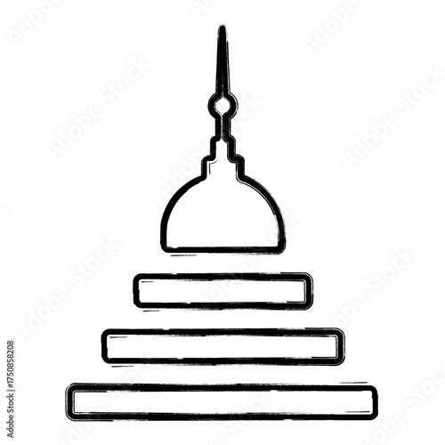 buddhism icon, brush strokes, vector illustration on white background.