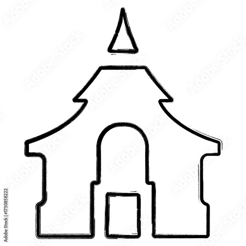 buddhism icon, brush strokes, vector illustration on white background.