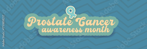 November Prostate cancer awareness month banner with blue ribbon icon. Blue November is prostate cancer awareness month. Movember mens health month poster and wide banner