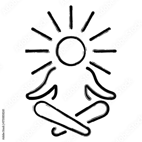 buddhism icon, brush strokes, vector illustration on white background.