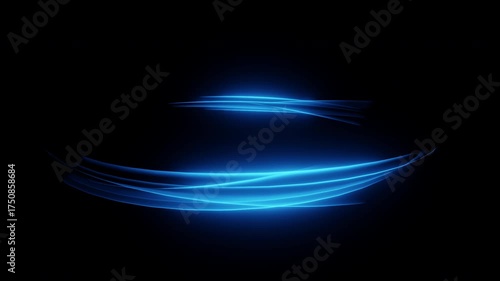 青いネオンフラクタル波が回転するデジタル背景アニメーション / Rotating Blue Neon Fractal Wave Digital Background Animation
