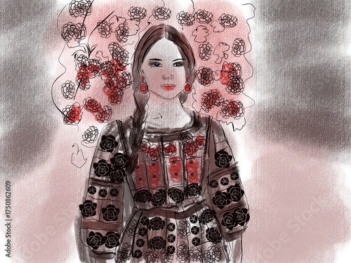 Charming woman in traditional cloth