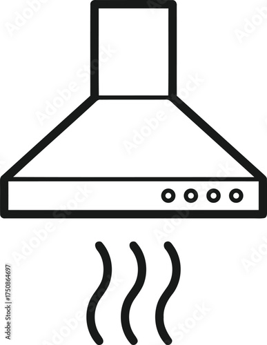 Vector art of kitchen hood, simple vector icon, extractor fan