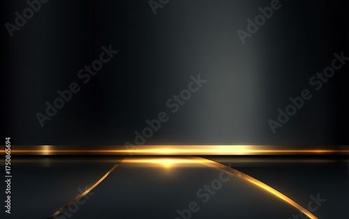 A black background with a gold line