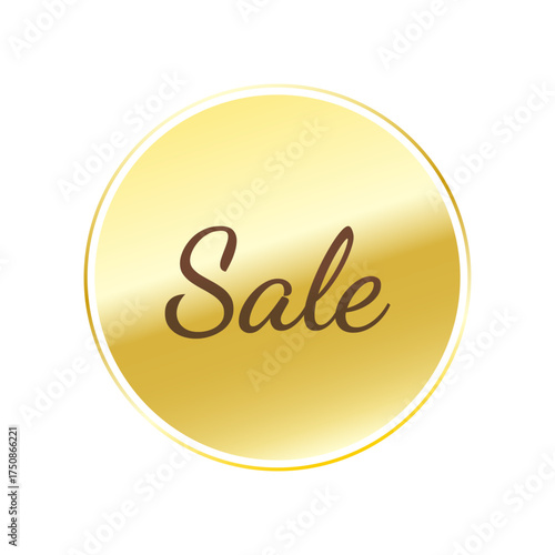 光沢のあるアイコン_Sale_Dancing Script font_線囲み丸型_GOLD