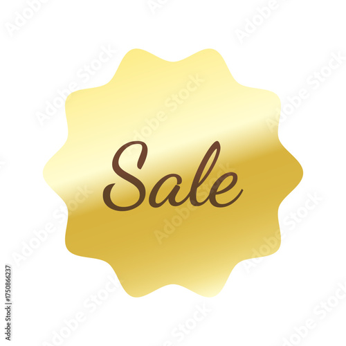 光沢のあるアイコン_Sale_Dancing Script font_なめらかなジグザグ型_GOLD-76