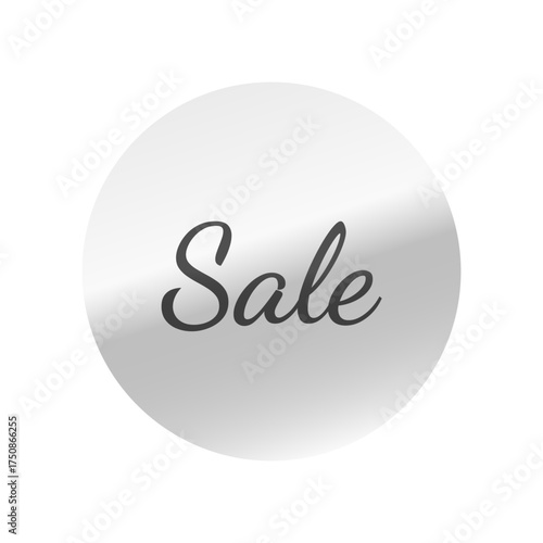 光沢のあるアイコン_Sale_Dancing Script font_丸型_SILVER