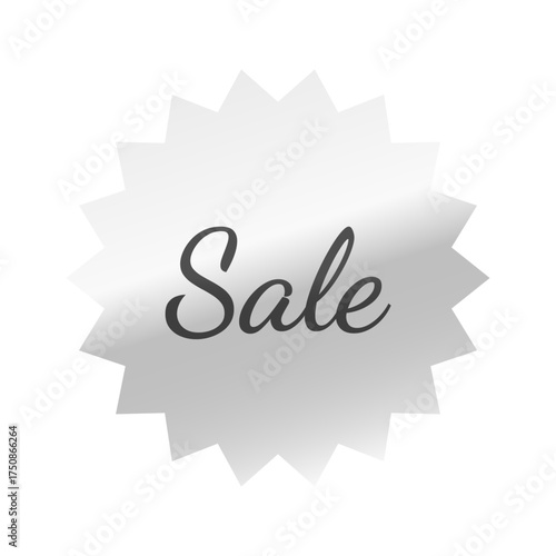 光沢のあるアイコン_Sale_Dancing Script font_ギザギザ型_SILVER