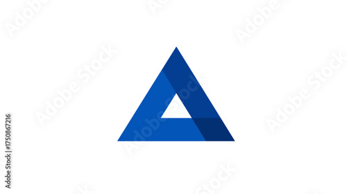 Free Download Abstract blue geometric triangle logo icon with modern minimalist design, simple graphic element on white background - GFXLoad