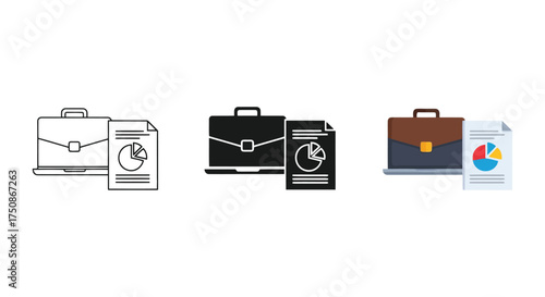 Antique black and white film camera and travel suitcase icon with shopping bag vector illustrations