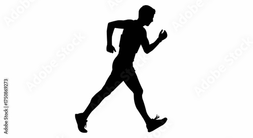 Dynamic runner silhouette sprinting with determination and athletic power
