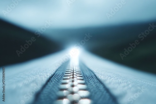 Bright light emerges from distant horizon, accentuated by textur