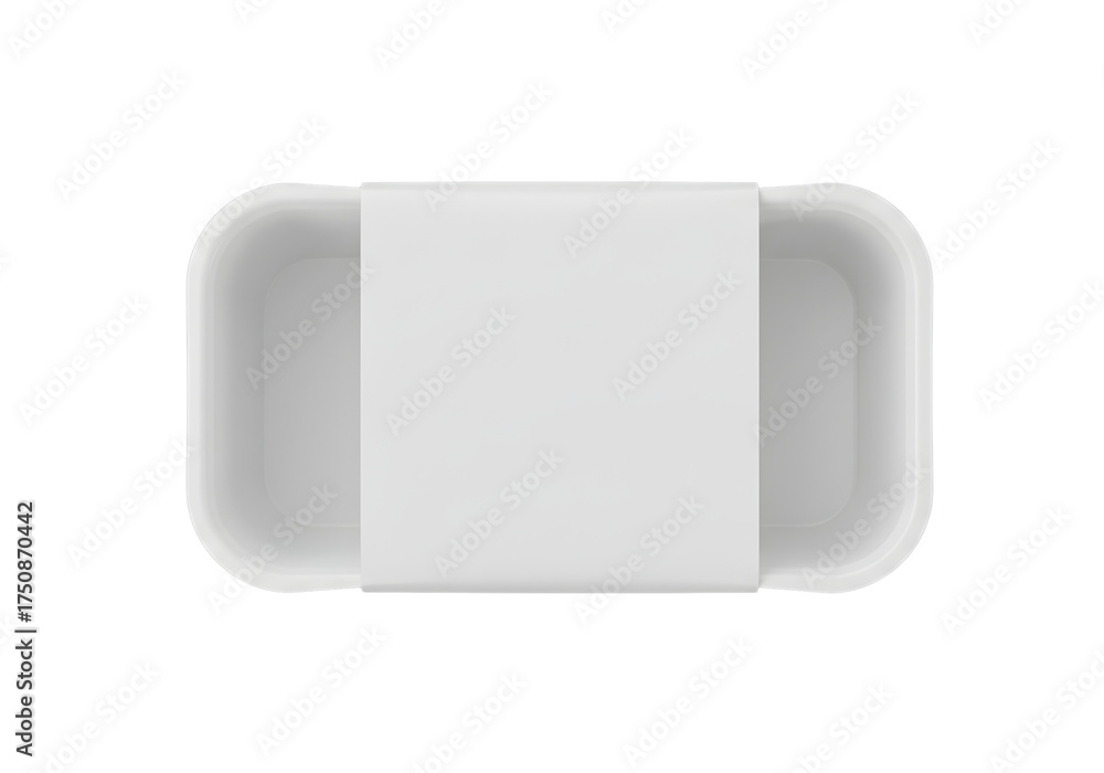 Fototapeta premium White plastic tray for food or small items isolated on transparent background