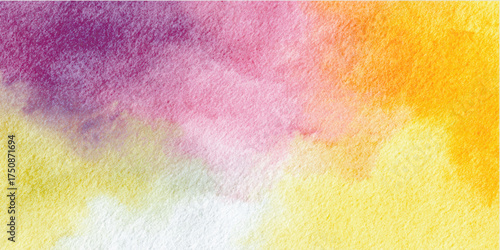 Colorful Watercolor Abstract Background – Yellow Purple Blue Artistic Texture Design Bright colorful watercolor stains vector design 