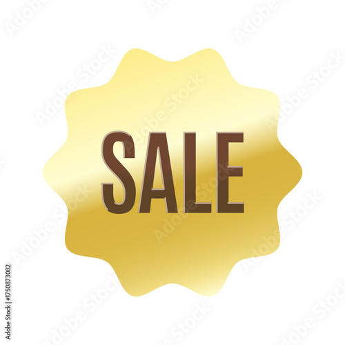 光沢のあるアイコン_Sale_Dancing Script font_なめらかなジグザグ型_GOLD-56