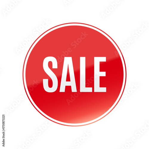 光沢のあるアイコン_SALE_Antonio font_線囲み丸型_RED