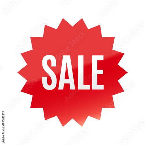 光沢のあるアイコン_SALE_Antonio font_ギザギザ型_RED