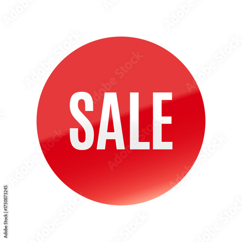 光沢のあるアイコン_SALE_Antonio font_丸型_RED