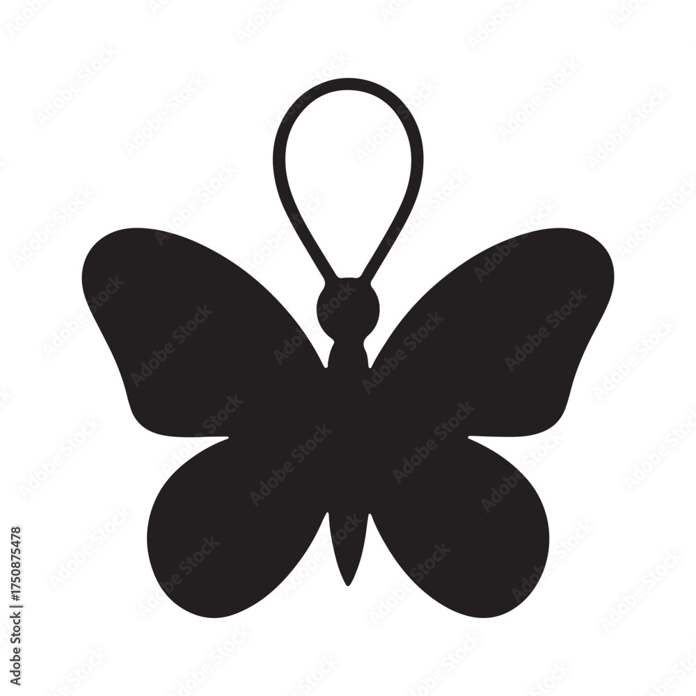 Naklejka premium Black butterfly silhouette for design projects, a vector graphic for various uses