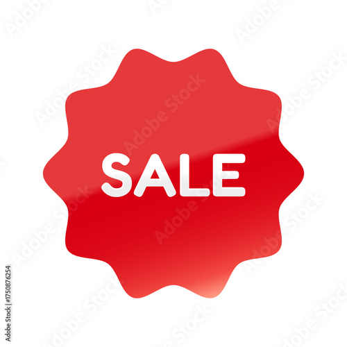 光沢のあるアイコン_SALE_Fredoka font_なめらかなジグザグ型_RED