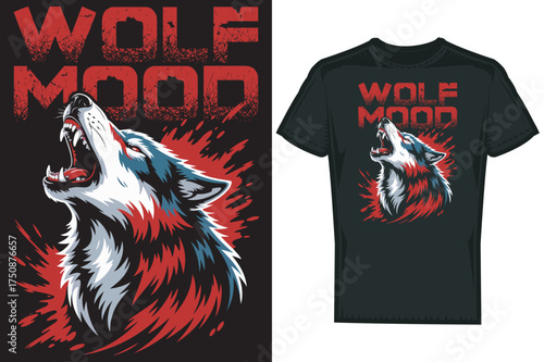Vector Wolf T shirt Design