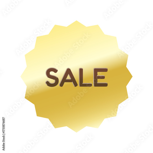 光沢のあるアイコン_SALE_Fredoka font_浅めのギザギザ型_GOLD