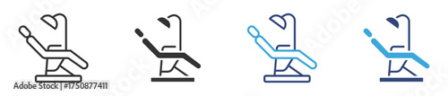 Dentist chair icon set, vector illustration. 