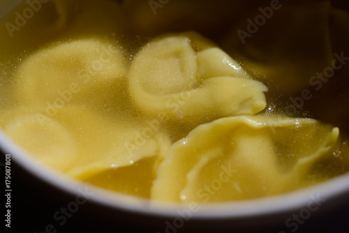 Cappelletti in Brodo Filled Italian Pasta in Broth from Ravenna, Emilia Romagna