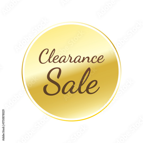 光沢のあるアイコン_Clearance Sale_Dancing Script font_線囲み丸型_GOLD