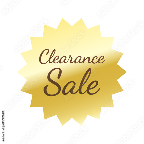光沢のあるアイコン_Clearance Sale_Dancing Script font_ギザギザ型_GOLD