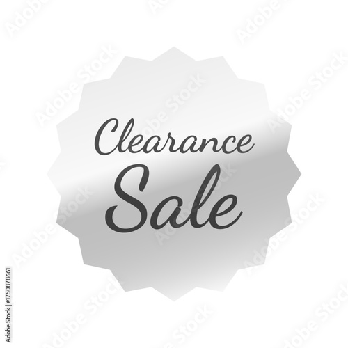 光沢のあるアイコン_Clearance Sale_Dancing Script font_浅めのギザギザ型_SILVER