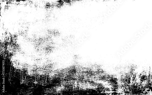 Abstract grunge texture effect, scratch and dust particle grain on white background. Dirt overlay or screen effect use for grunge and vintage