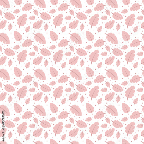 Pink leaves seamless pattern for soft botanical wallpapers, textiles, and feminine decor