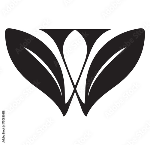 Elegant Floral Emblem A Minimalist Design with Botanical Grace