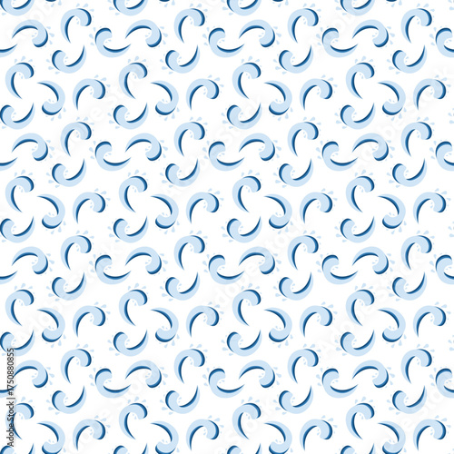 Repeating background for beach, marine, and summer theme. Seamless pattern with a wave
