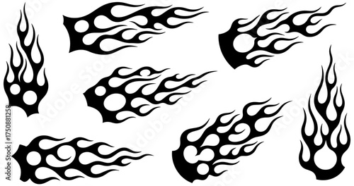 Dynamic flame vectors for graphic design projects, adding fiery energy to your designs
