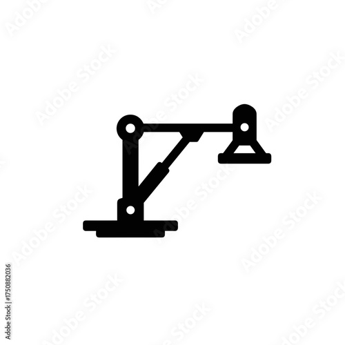 Industrial hoist icon in black for construction and lifting design